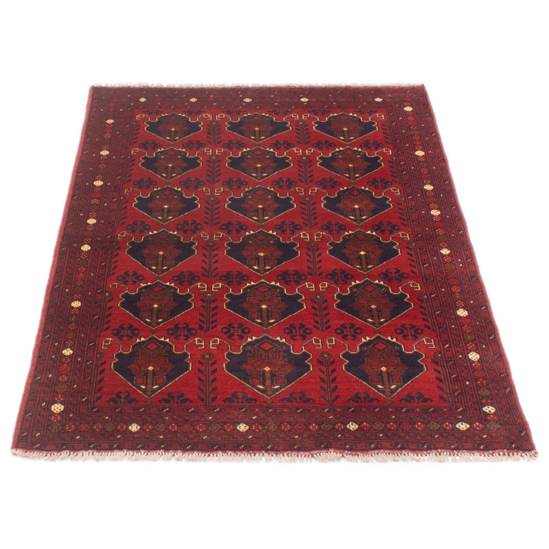 Tapis rouge en laine nouvel âge 4 pi 2 po x 6 pi 3 po Khal