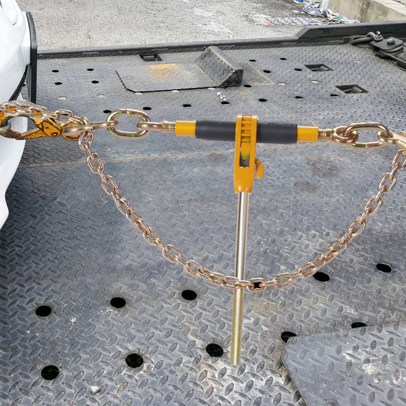 Ratchet Chain Binder, 5/16"-3/8" Heavy Duty Load Binders, with G80 Chains 7100 lbs Secure Load Limit