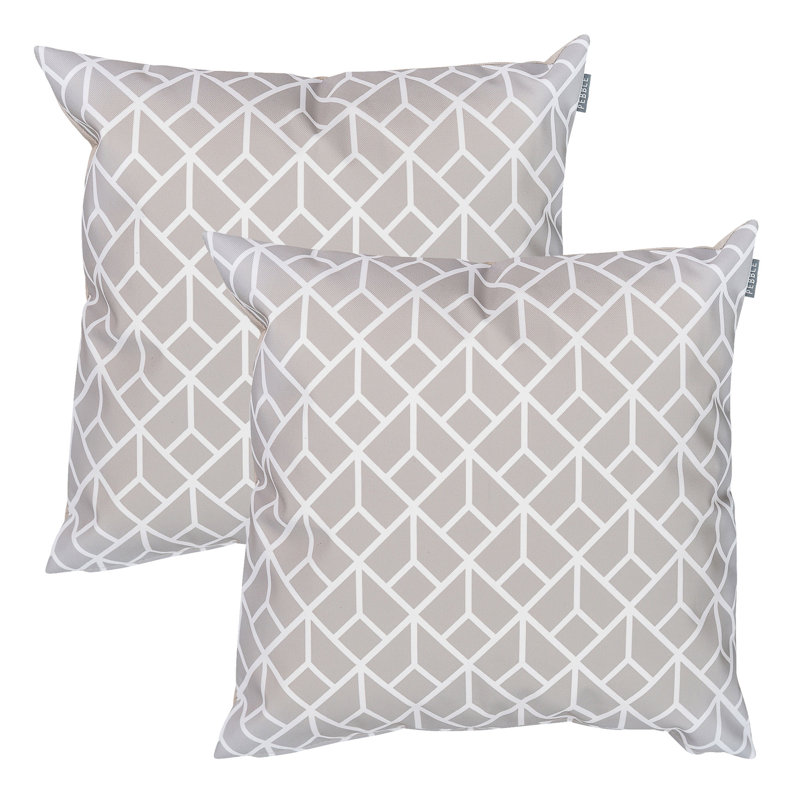 Art Deco Indoor-Outdoor Cushion, Grey