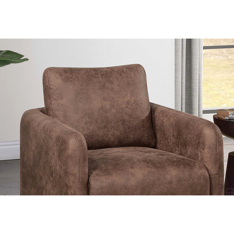 Fauteuil d'appoint pivotant en similicuir 1pc, Marron foncé