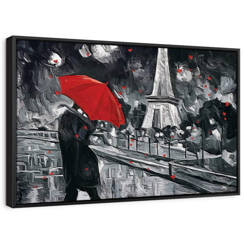 «Paris Night Couple Pop», reproduction sur toile, H 9 po x l 13 po