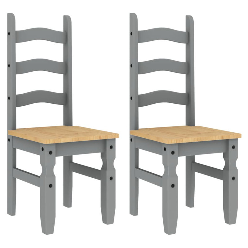 Tamms 45cm H Solid Wood Side Chair, Grey/Brown