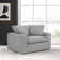 Kaniylah Modern 51.5" Wide Upholstered Chair and a Half with Cushions in Polyester Blend and Wood