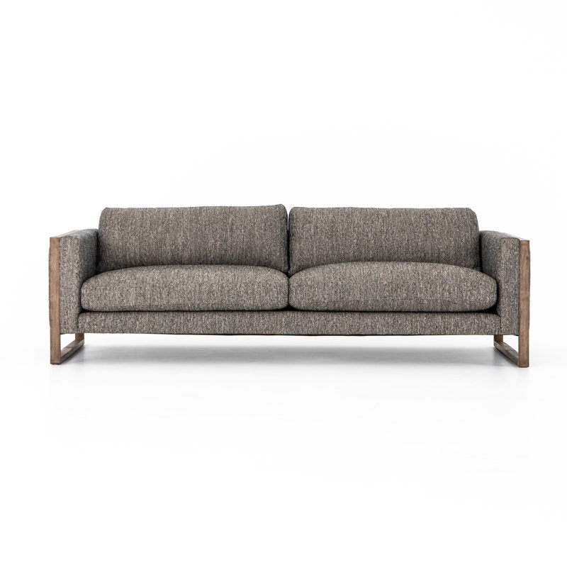 97" Square Arm Loveseat, Charcoal
