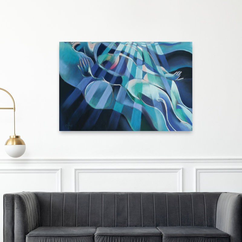 Art sous-marin abstrait océan pacifique serein, 40" H x 60" W