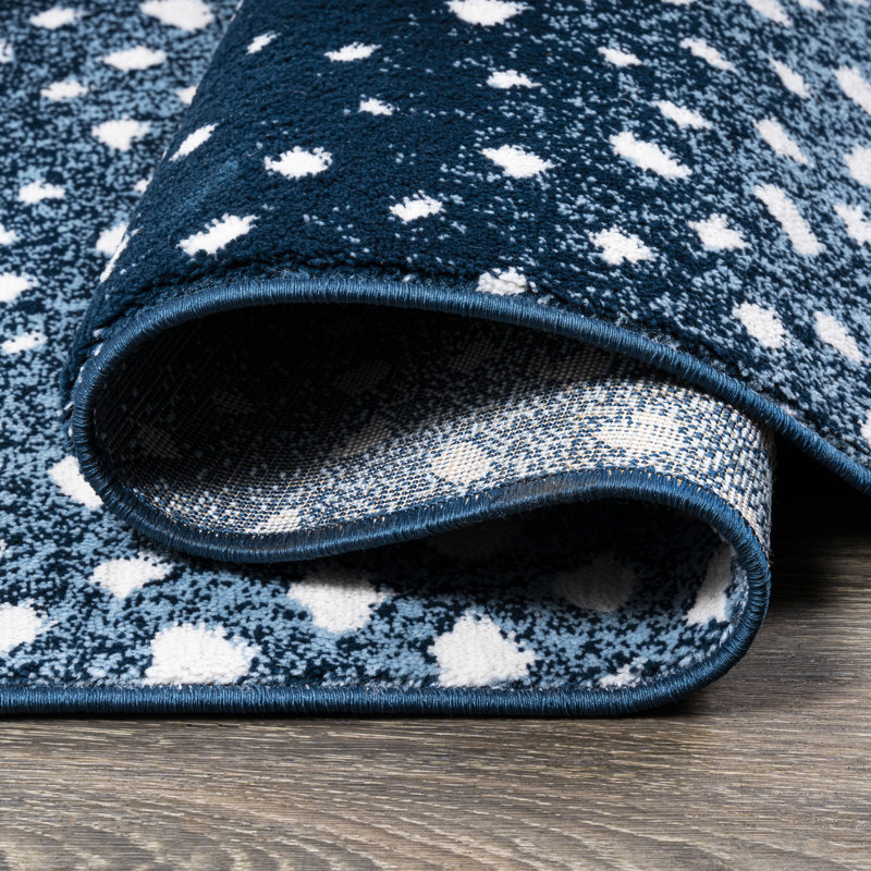 Tapis bleu marine / crème Allerie, Rectangle 4pi x 6 pi