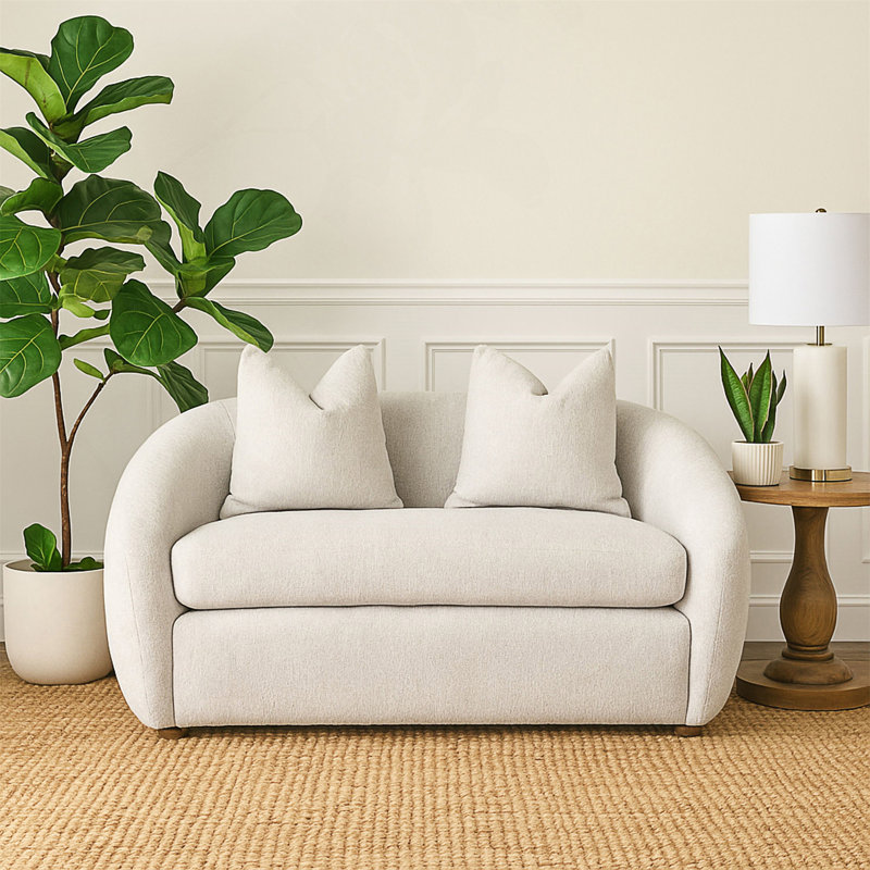 Mendocino Beach Fabric Loveseat With 2 Pillows, Durable And Comfortable For Modern Living Spaces