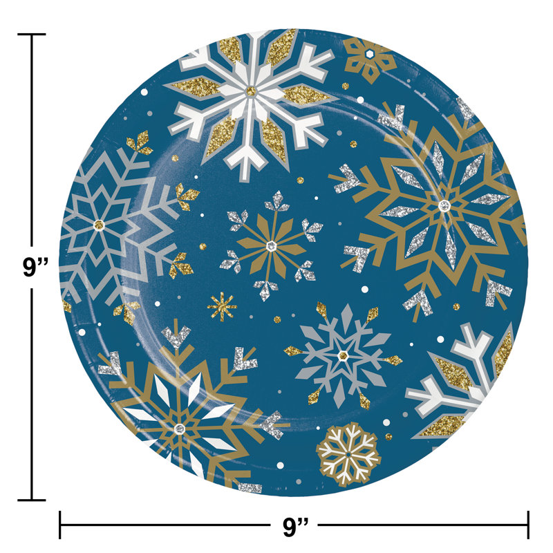 Creative Converting Whimsical Winter Christmas Dinner Paper Plates and Napkins Set, Serves 16