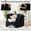 Chaises d'appoint modernes, chaise longue en velours côtelé noir 53 pouces pour la maison