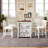 5 Pieces Counter Height Rustic Farmhouse Dining Room Wooden Bar Table Set With 4 Chairs-159265420