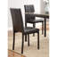 4 chaises de salle à manger à structure en métal, similicuir brun, pieds noirs, siège d'une largeur de 17,75 po, siège en cuir, finition, poids de 64 lb