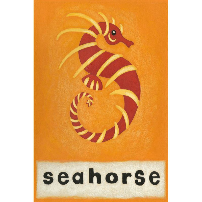 S Is For Seahorse by Chariklia Zarris - Wrapped Canvas Print, 91cm H x 61cm W x 3.8cm D