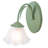 1/3-Light Green Metal Wall Sconce with Flower Frosted Glass Shade, Hand Blown Glass, E26 Base, Dimmable, Reversible Mount-513014992