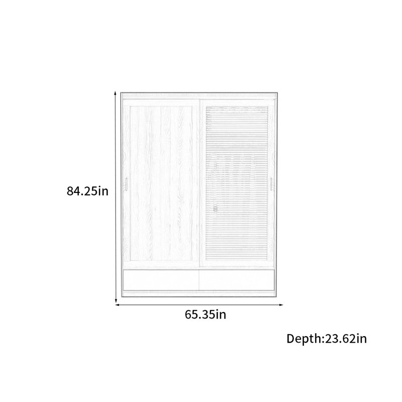 Armoire nordique minimaliste de style japonais, Bois original 