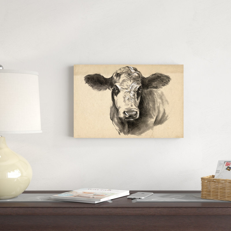Vache gris anthracite I, 12" H x 18" W x 1.25" D