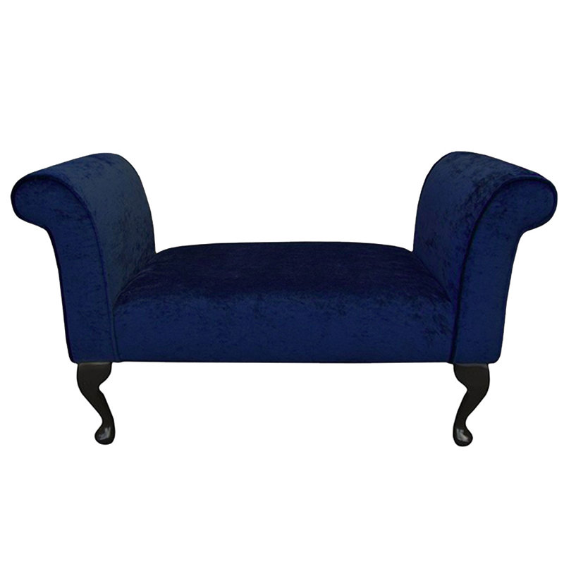 Upholstered Storage Bench, Solid Colour, Black
