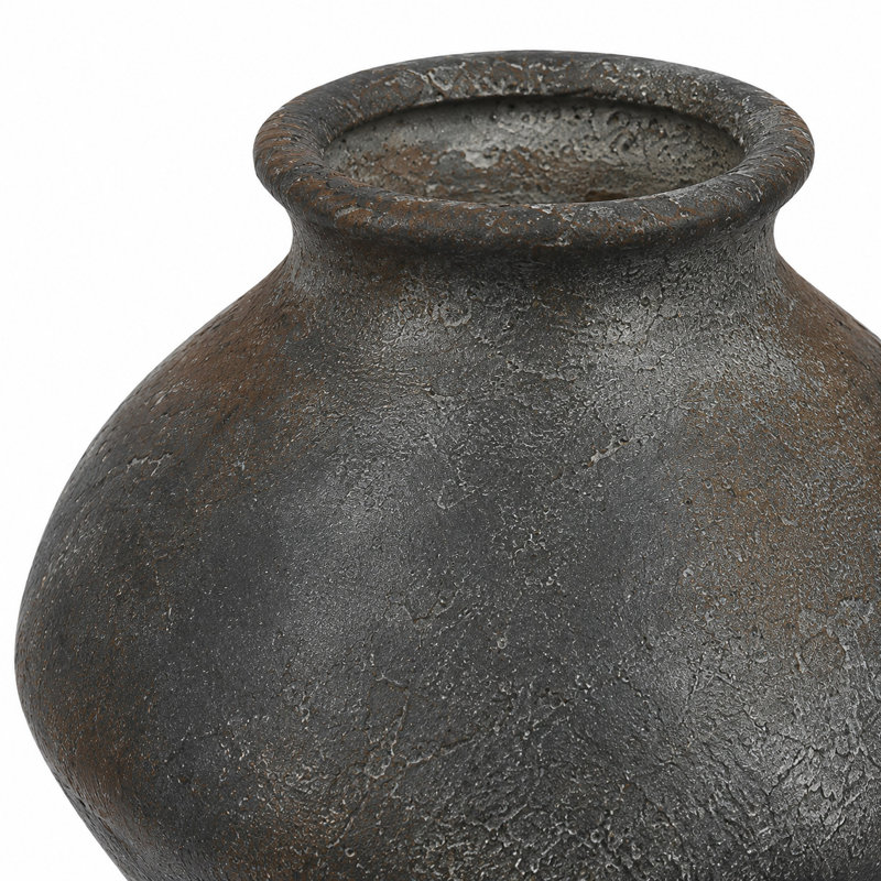 Vase décoratif gris foncé en céramique Cole and Gray, Gris