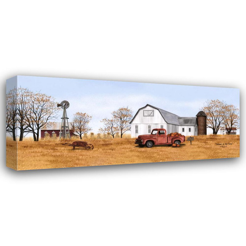 Automne à la ferme, H 17 po x l 40 po