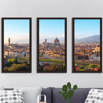 Florence City Scape, Italy - 3 Piece Picture Frame Photograph Print Set on Acrylic -  Picture Perfect International, 704-2683-1224