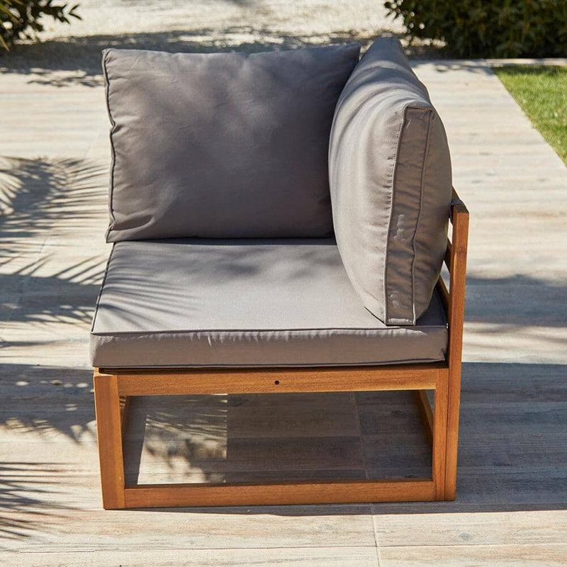 Rimasha 3 Seater Wooden Garden Sofa Set, Grey