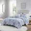 Ensembles de literie bleu très grand, courtepointe florale en polyester doux pour maison moderne