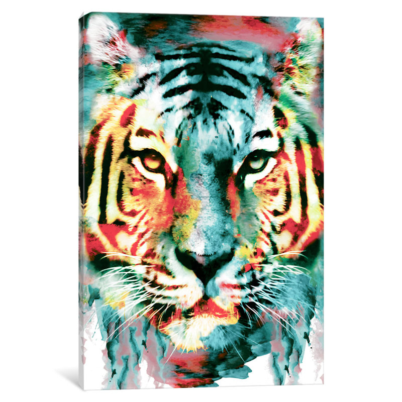 « tiger ii », impression sur toile, H 12 po x l 8 po x P 0,75 po, Toile tendue, Pas de tapis