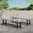 Outdoor Carlisle Benches, Sandblasted Brown + Rustic Metal (Set of 2)-714993969