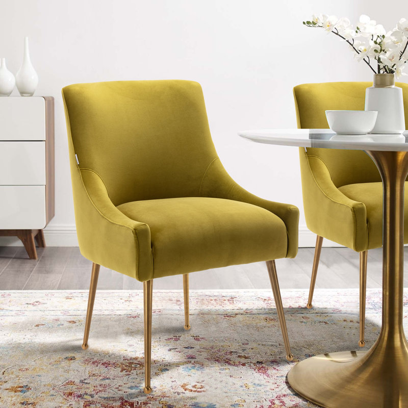 Chaise d'appoint en velours Surles, Vert