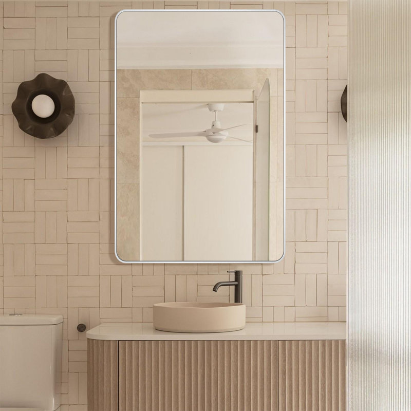 Miroir de salle de bain mural Chassin (horizontal / vertical), H 24 po x l 36 po, Argent