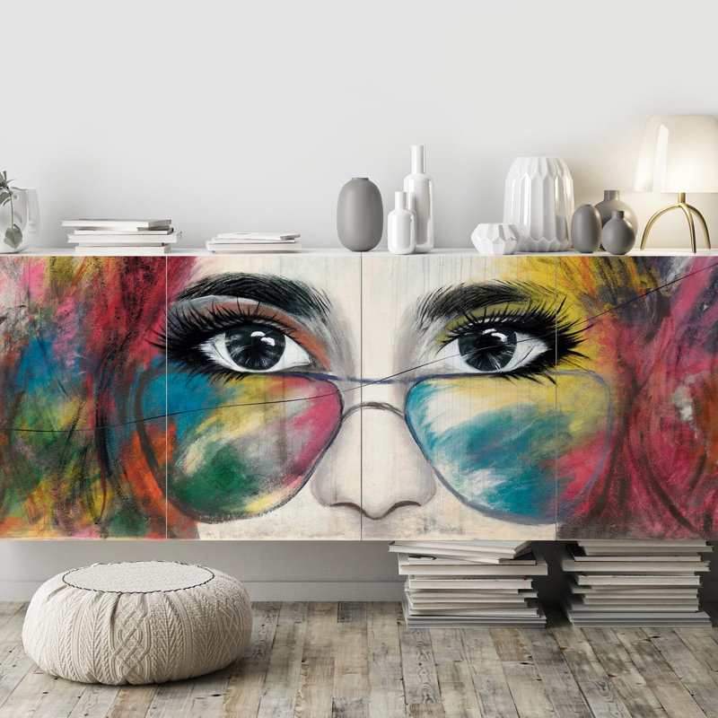 Murale abstraite, L 48 po x l 96 po