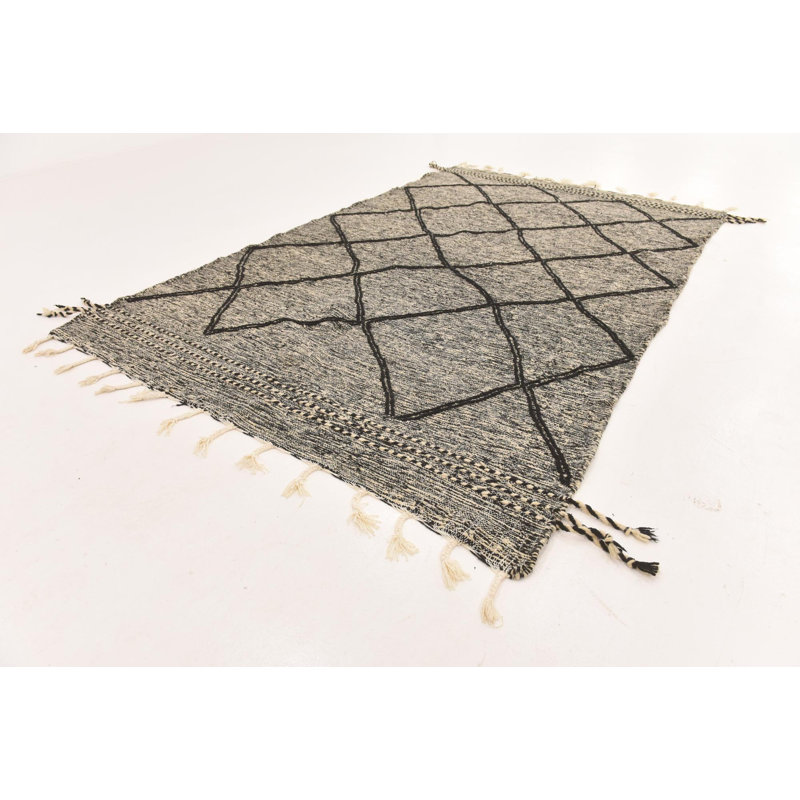 Tapis noir et blanc Mosser