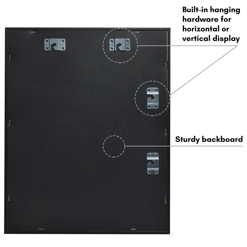Merranda Front Loading Shadow Box Frame and Display Case for Keepsakes, Black, 11" W x 14" H