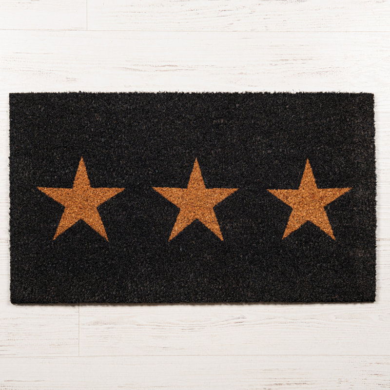 Edytha Non-Slip Geometric Doormat, Black