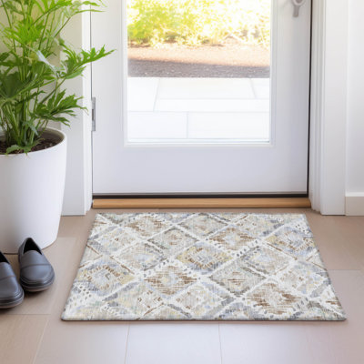 Tapis ivoire Christain ACN1330 intérieur / extérieur lavable à la machine
