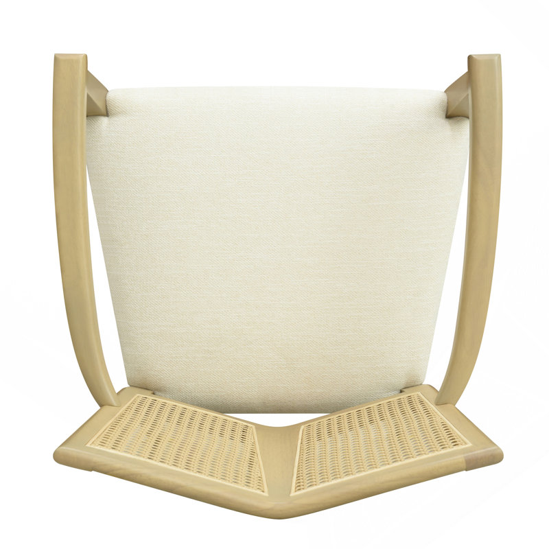 Ensemble de 2 chaises de salle à manger, Naturel, Blanc