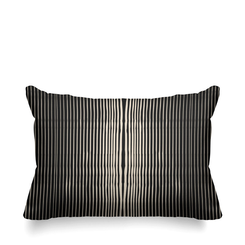 Ash Indoor/Outdoor Lumbar Pillow, Black