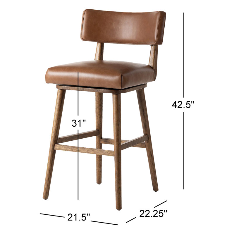 Cardell Swivel Stool, Sonoma Chestnut, Bar Stool (31" Seat Height)