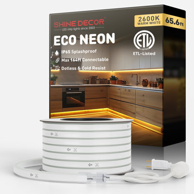 Shine Decor 120V Neon Rope Lights 2600K Warm White