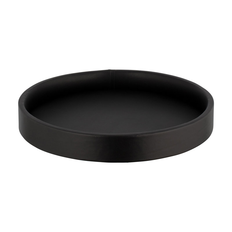 Plateau rectangulaire en similicuir Carntall, Noir