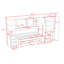 Lit escamotable simple 6 tiroirs avec garde-robe, tablettes, armoire et bureau-1568726998
