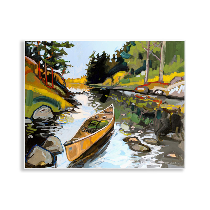  Canoé à travers la rivière, art mural par Adam Swanson