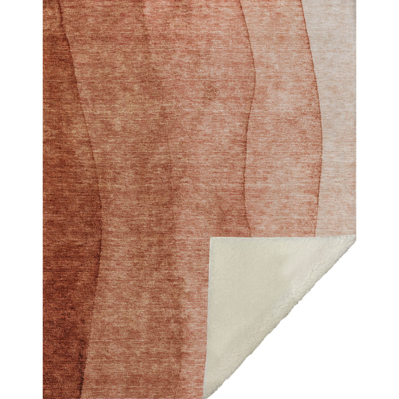 Jeté Art déco en sherpa Addison, Paprika ombré