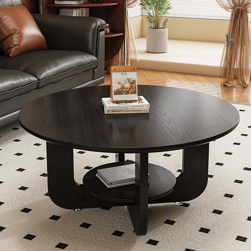 Table basse à deux niveaux French Retro, H 16,5 po x L 27,6 po x l 27,6 po, Noir