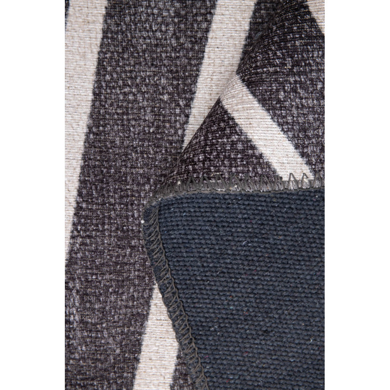 Tapis décoratif noir et blanc, Rectangle 3 pi 10 po x 5 pi 3 po