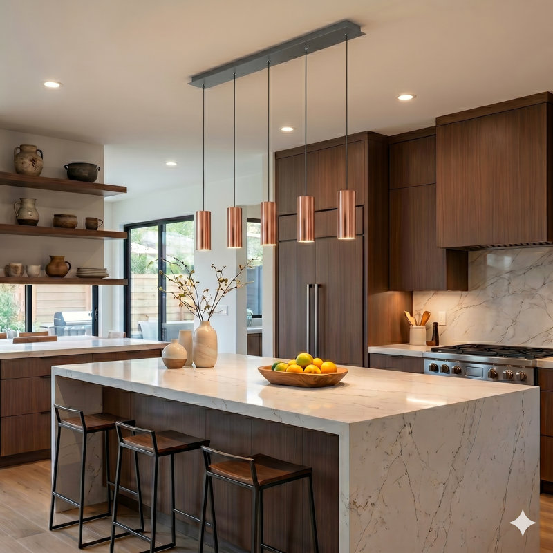 Bludovice 5 - Light Kitchen Island Pendant, Copper