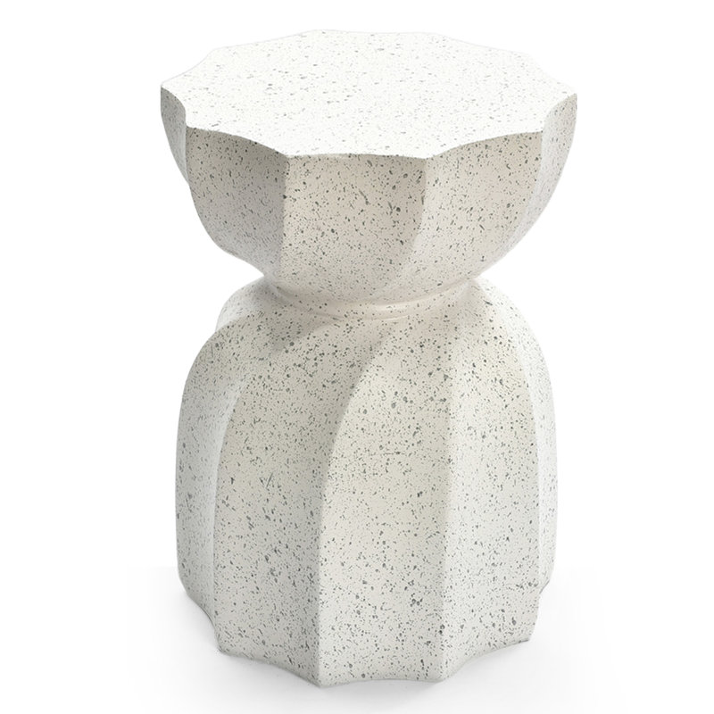 Table d'appoint et de terrasse Digit Modern, Blanc / gris