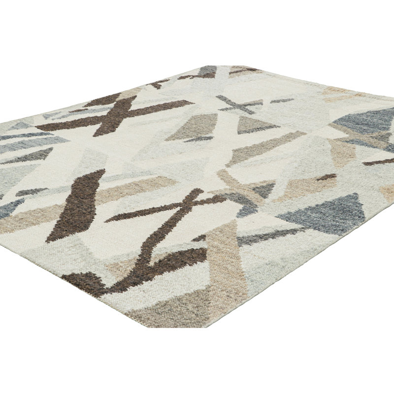 Scandinavian Wool Geometric Area Rug, Rectangle 6' x 9'
