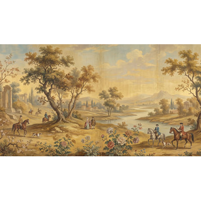 Pastoral Landscape Wallpaper Classic Serene Wall Decor