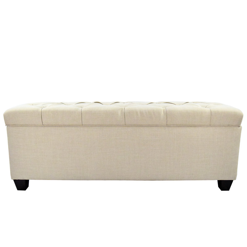 Banc de rangement rembourré Erik, Beige