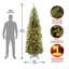 Kingswood Pencil 9' Green Fir Artificial Christmas Tree with 500 Clear Lights with Stand-1283685408
